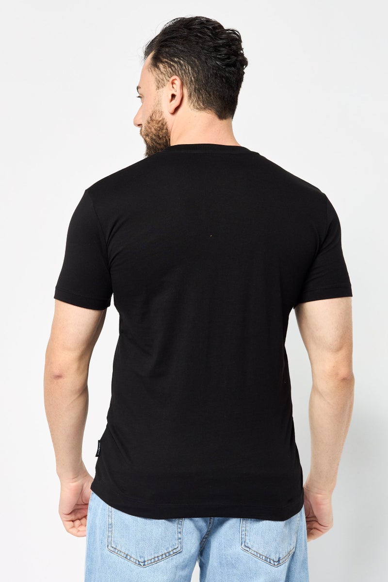 JOHN RICHMOND Men Crew Neck Short Sleeve Graphic Print T-shirt, Black - Image 4