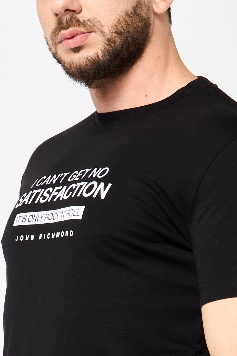 JOHN RICHMOND Men Crew Neck Short Sleeve Graphic Print T-shirt, Black - Image 2