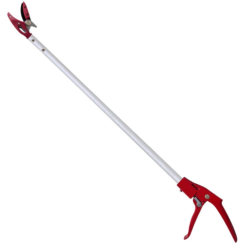 Prunrt Tree Trimmer 2 Foot Pole Pruner Long Reach Pruning Shears Cut and Hold Garden Clippers Aluminum Lightweight Handle Fruit Picker Branch Bypass Loppers - Image 2