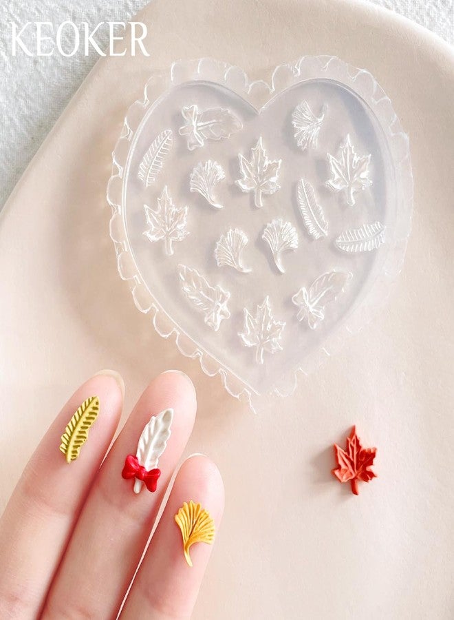 KEOKER Fall Polymer Clay Molds, Mushroom Polymer Clay Silicone Molds, Polymer Clay Mini Molds, 4pcs Earring Molds for Polymer Clay, Autumn Polymer Clay Molds for Jewelry(Substitute Micro Clay Cutters) - Image 4