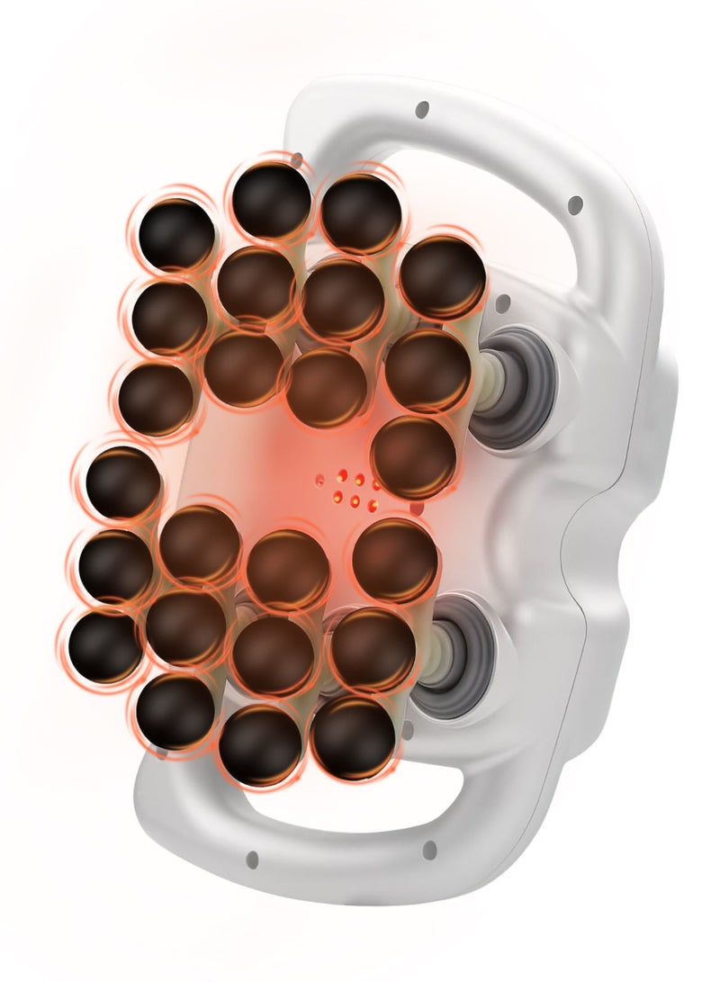 والالا مجموعة مسدس تدليك 24 رأس، مسدس تدليك الأنسجة العميقة المحمول مع 9 أوضاع 99 شدة، جهاز تدليك بالضوء الأحمر للساقين والخصر والرقبة والظهر والأرداف لتخفيف آلام العضلات، أبيض - Image 1