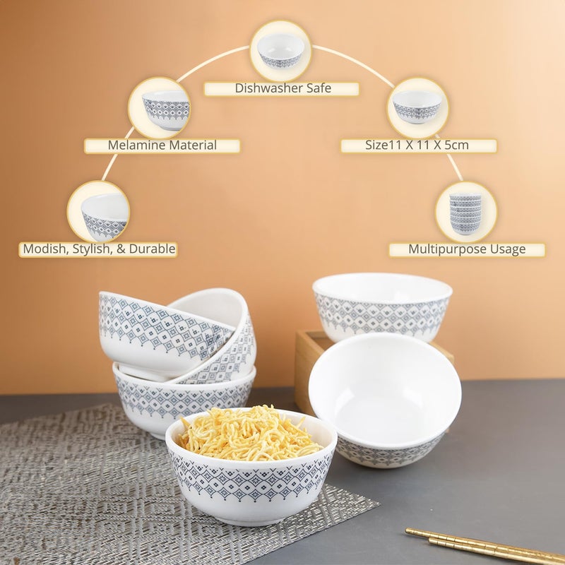 MARKET 99 Market99 White Melamine Round Shape Morracon Soup Bowl (250ml) | Serving Bowl for Soup, Pasta and Oatmeal | B Small Serving Bowl for Dining Table White 250 Ml - Image 2