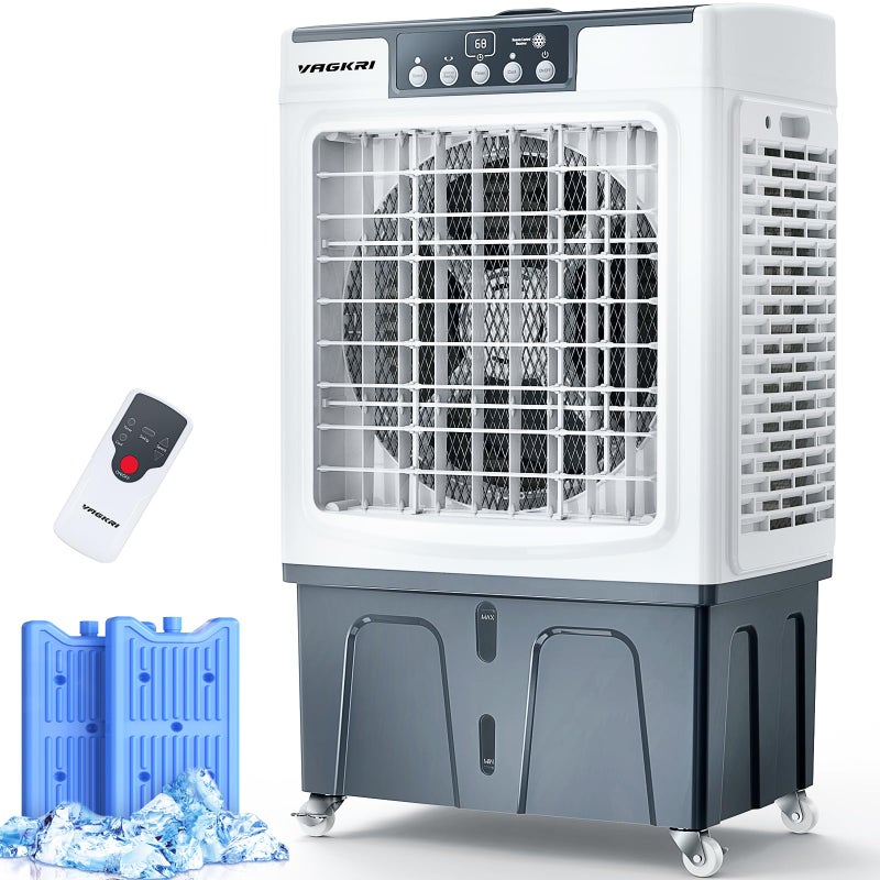 VAGKRI Evaporative Cooler VAGKRI 2100CFM Air Cooler 120Oscillation Swamp Cooler with Remote Control 24H Timer 3 Wind Speeds for Outdoor Indoor Use8 Gallon 