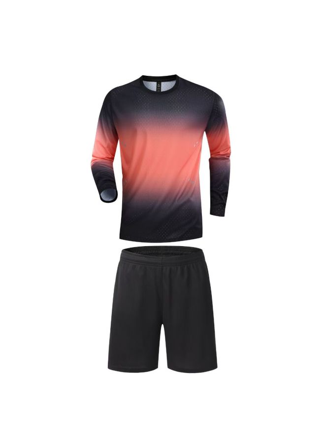 Fitness Long-sleeved Sportswear Quick-drying Clothing Fitness Running Base Clothing Elastic Sweat-absorbent Breathable Sports Suit Badminton
