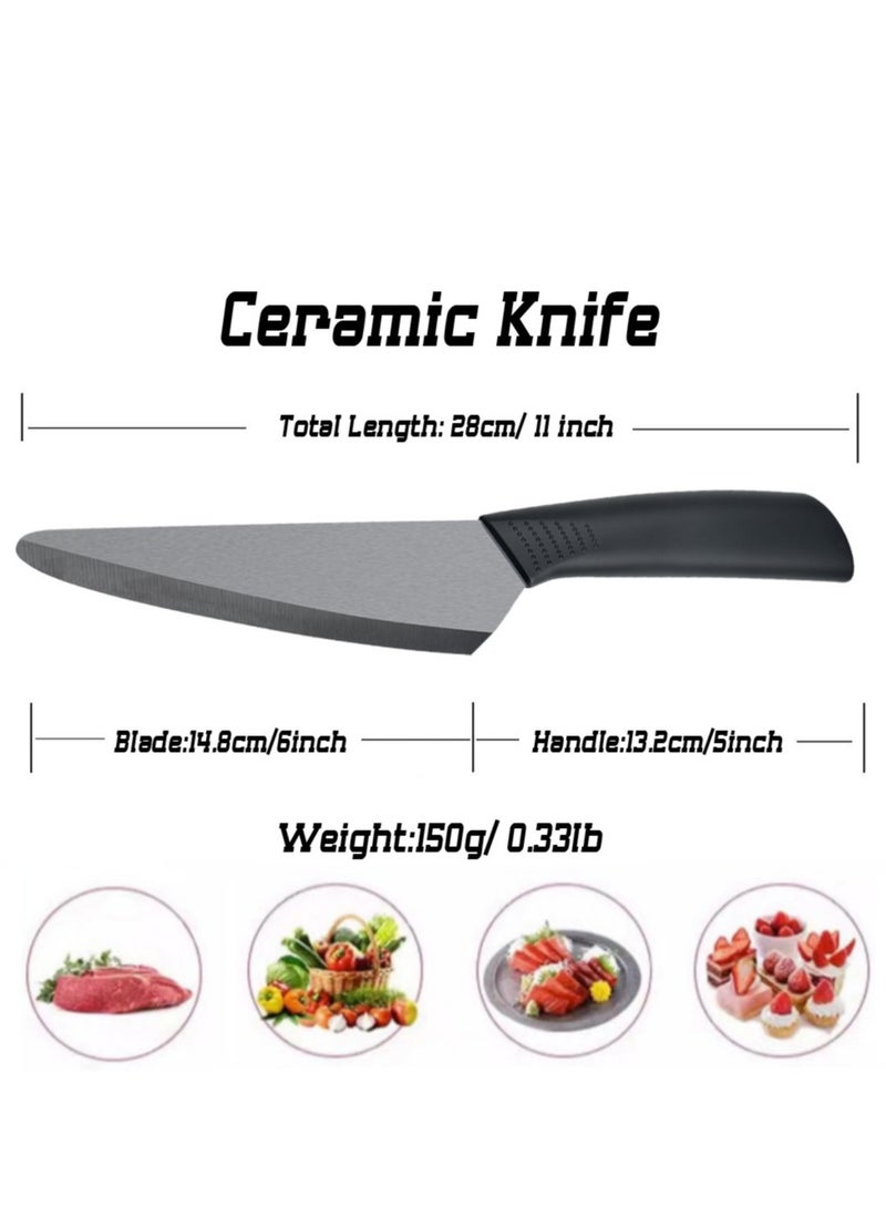 Astylway Ceramic Knife 6 inch Chef Knife Black Blade Small Paring Knife Fruit and Vegetable knife Longer Sharp Rust Proof Stain Resistant  - Image 2