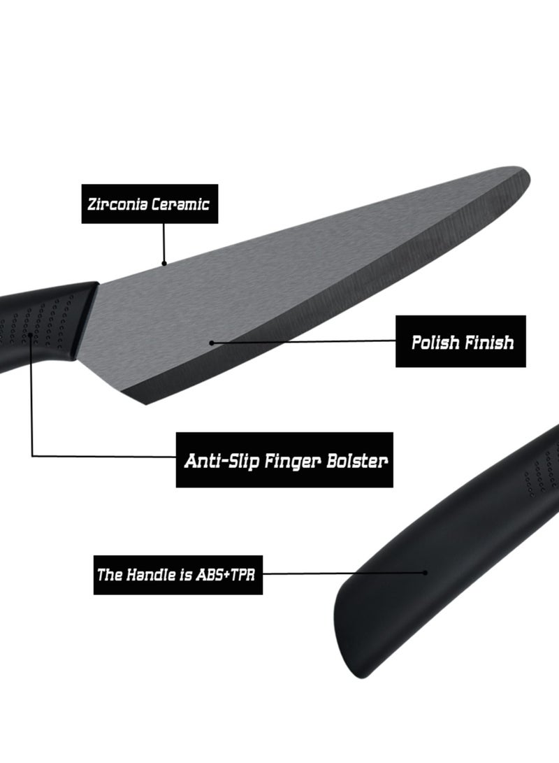 Astylway Ceramic Knife 6 inch Chef Knife Black Blade Small Paring Knife Fruit and Vegetable knife Longer Sharp Rust Proof Stain Resistant  - Image 4