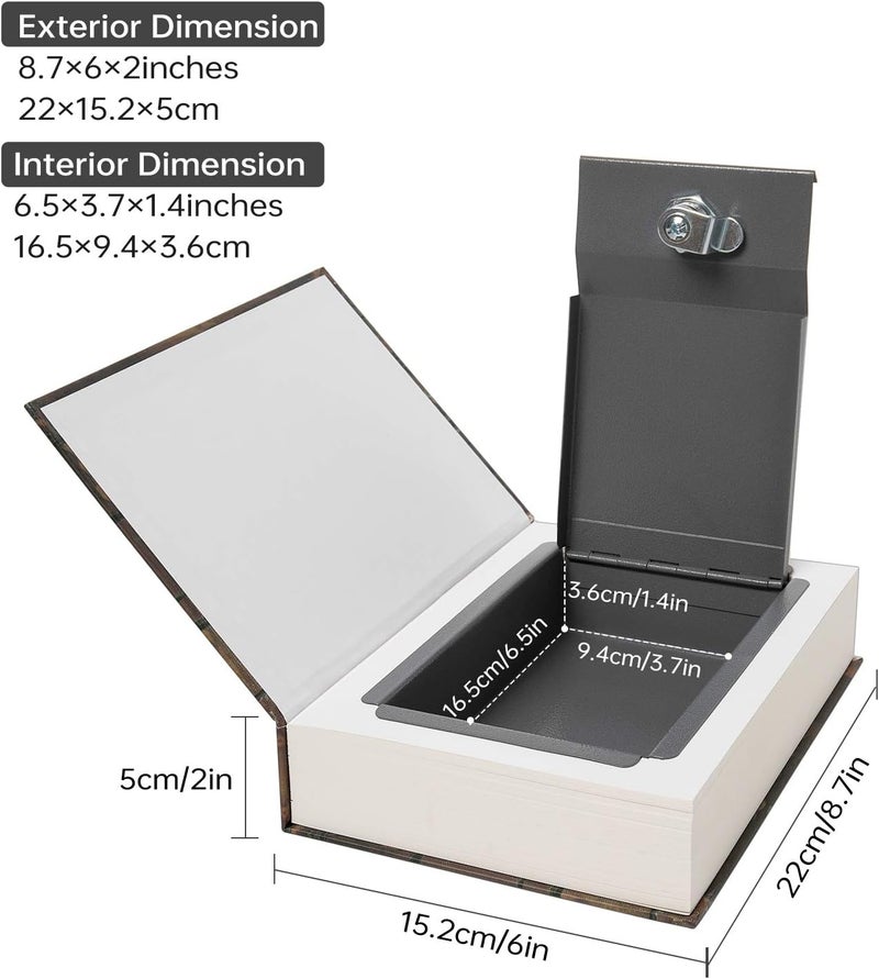 PACOLO Real Paper Transfer Book Safe, Hollow with Secret Hidden Compartment, Key Lock, 8.7"×6"×2" (LOVE-Key) - Image 2