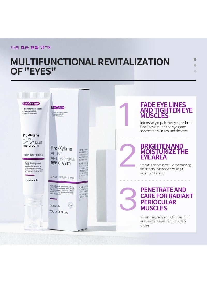 DEleventh Korean Brand Pro-Xylane Active Anti-Wrinkle Eye Cream 20g / Anti-Aging, Anti-Oxidation, Fade Fine Lines, Reduces Wrinkles, Dark Circles & Puffiness for Youthful, Bright Eyes - Image 3