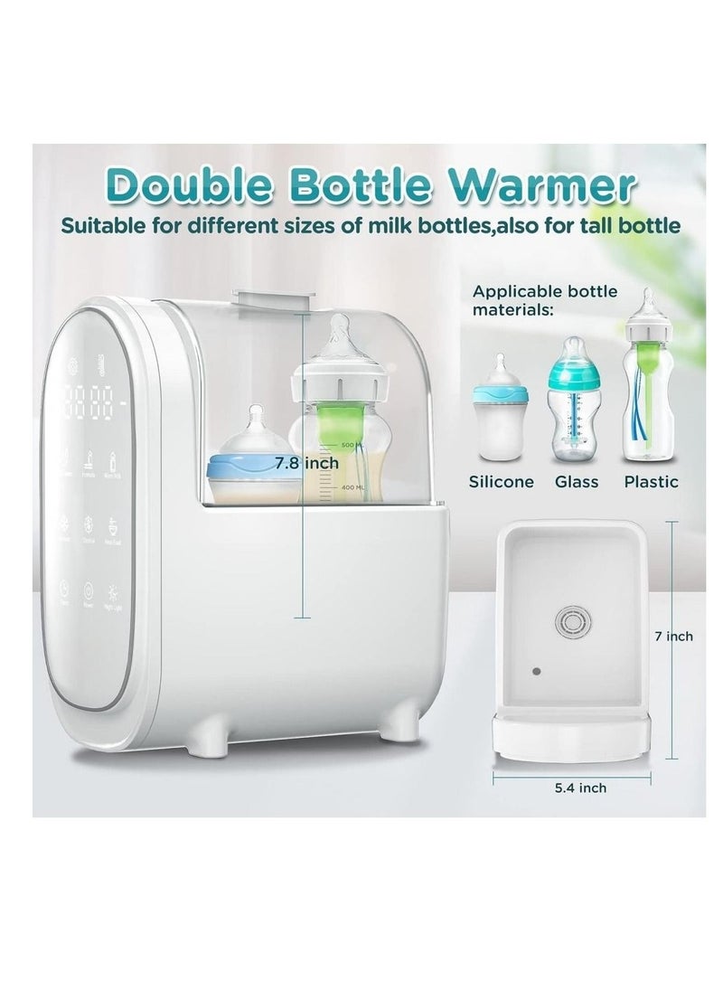 OIDIRE - Baby Bottle Warmer 7 in 1 Multi Function Bottle Warmer for Maternal Milk Large Double Bottle Warmer for Formula and Heating Food BPA Free Milk Warmer with Timer LCD Display and Night Light - Image 1