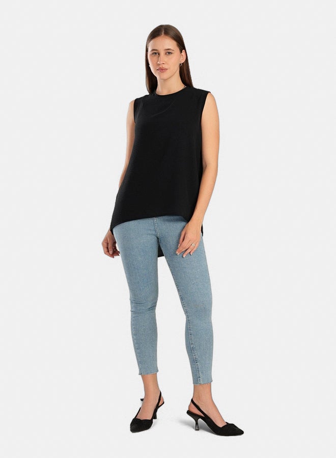 Clue Asymmetrical Sleeveless Blouse - Image 3