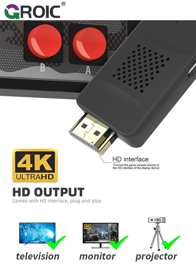 GROIC Y2S Mini HD Game Console, Plug and Play Video Game Console, Built-in 1800 Games, Support HDMI High-Definition Output Retro Wireless Double-Play Player for Family Entertainment - Image 4