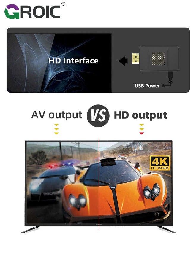 GROIC Y2S Mini HD Game Console, Plug and Play Video Game Console, Built-in 1800 Games, Support HDMI High-Definition Output Retro Wireless Double-Play Player for Family Entertainment - Image 5