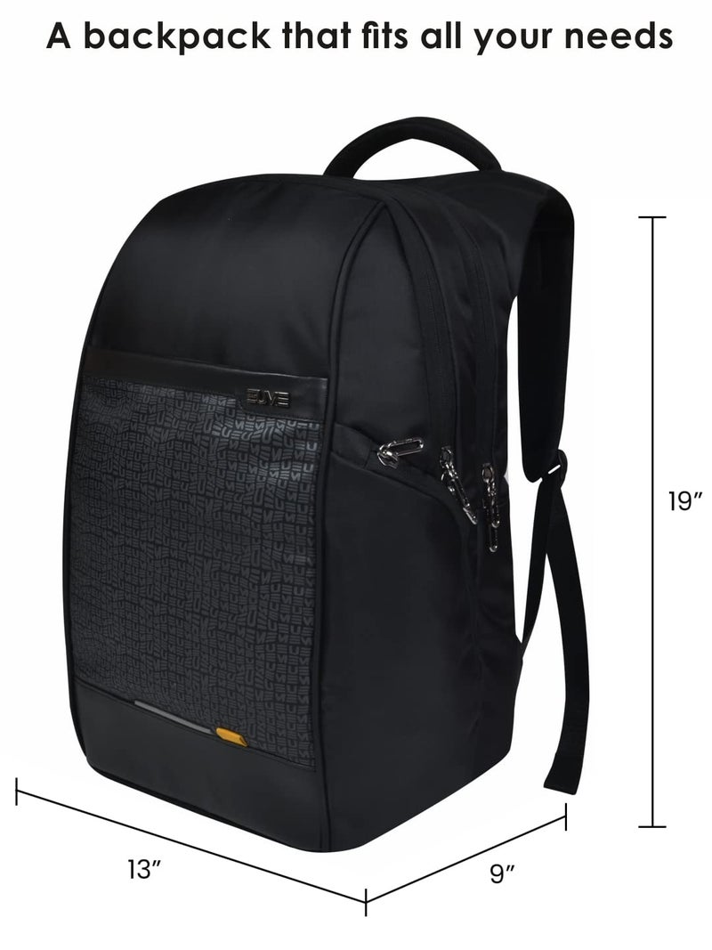 EUME Tourismo 36L Laptop Backpack Bag with 2 Large Compartment for Work Office & Business Travel for Men & Women | Water Resistance | Fit Up to 16 Inch Laptop | Black Color - Image 3