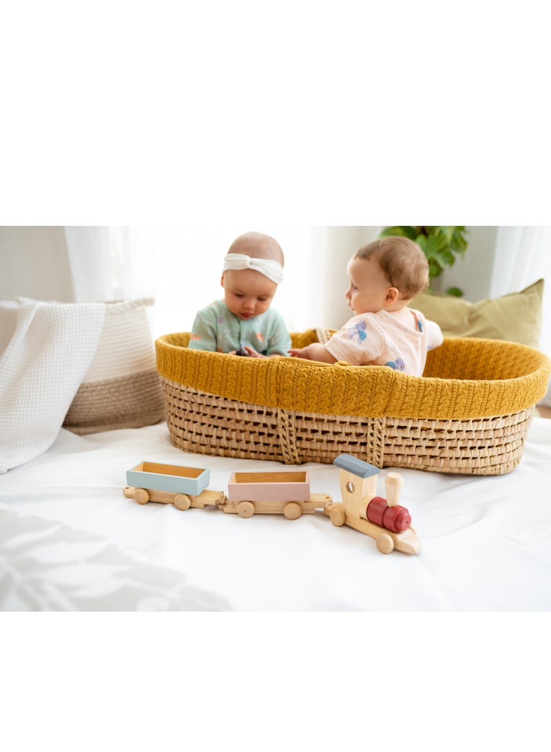 بيرتش آند باغز قطار خشبي سريع قطار خشبي مع عربات - ديكور خشبي للجنسين ديكور حضانة هدية للأطفال هدية طفل صغير - Image 2