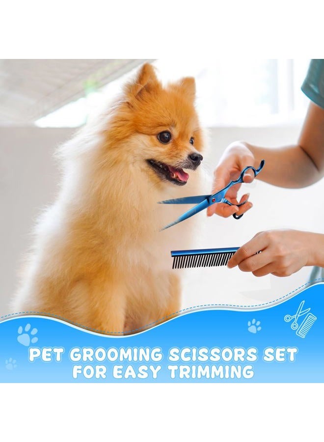 Moontay Professional Dog Grooming Scissors Set, 7 Inch/8 Inch Pet Grooming Scissors Chunkers Shears for Dog, Curved Dog Grooming Scissors, Thinning Shears for Dog with Grooming Comb - Image 2