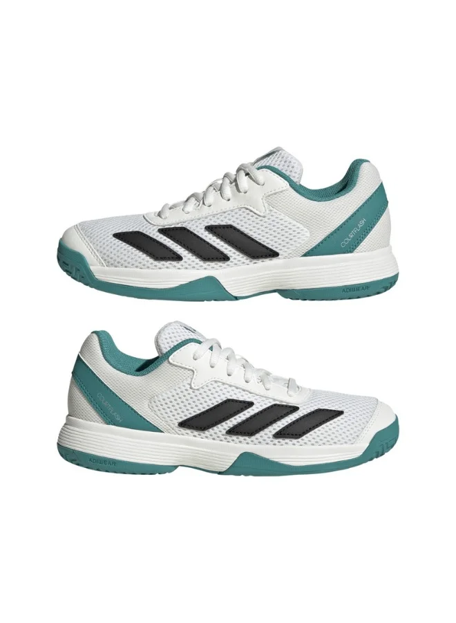 adidas Adidas Courtflash K U White Tennis Shoes For Kids