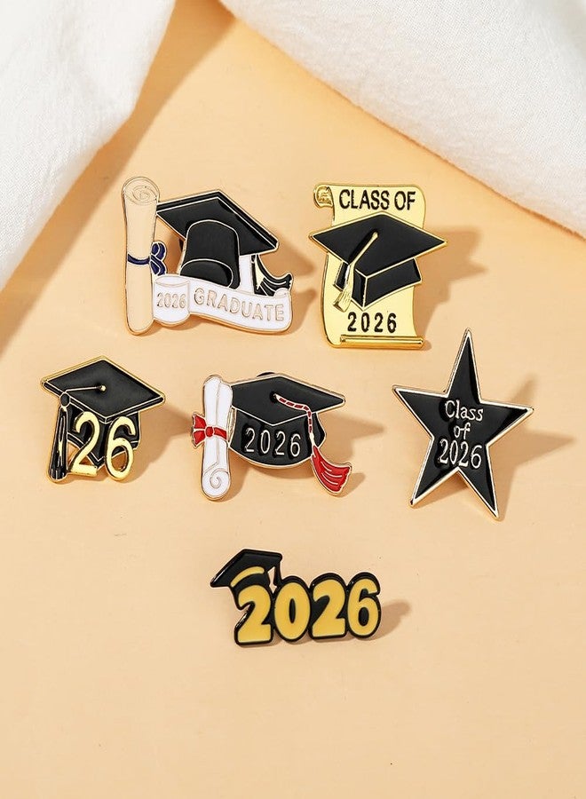 بروش تخرج 2026، دبوس على شكل نجمة، قبعة تخرج حمراء، شارات مطلية بالمينا، هدية تخرج لطلاب ومعلمي الجامعة - 4 قطع - Image 5