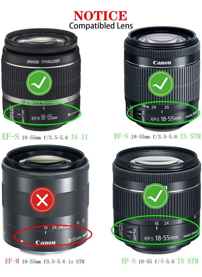 HUIPUXIANG 58Mm Lens Cap Cover For Canon Efs 1855Mm F 3.55.6 Is Ii Stm F 45.6 Is Stm Lenscompatible For Eos Rebel T7 T6 T5 T8I T7I T6S T6I T5I 90D 80D 70D Sl3 Sl2 &More Lens For 58Mm Filter Thread  - Image 3