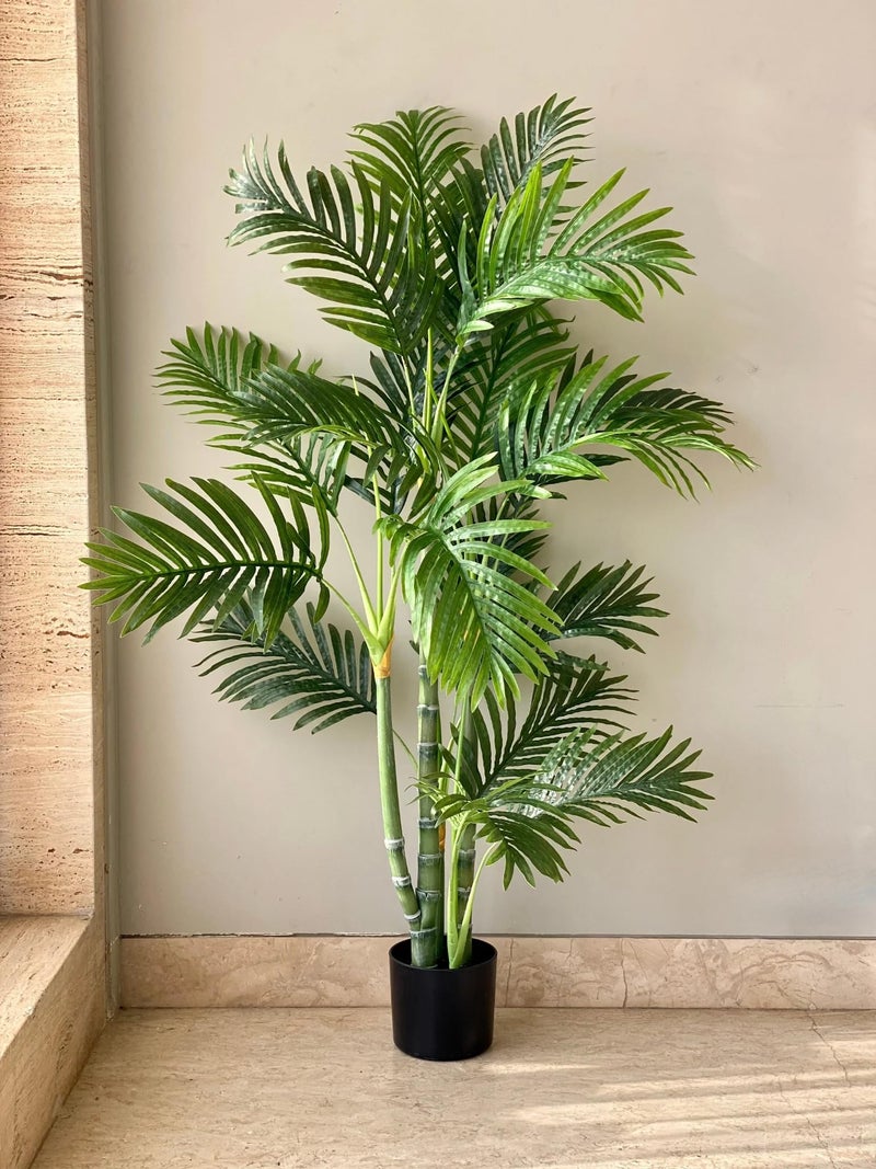 Home Bloom Decoration Artificial Areca Palm Plants for Indoor & Outdoor with Pot for Interior Decor/Home Decor/Office Dcor (Multicolor) (Green) - Image 1