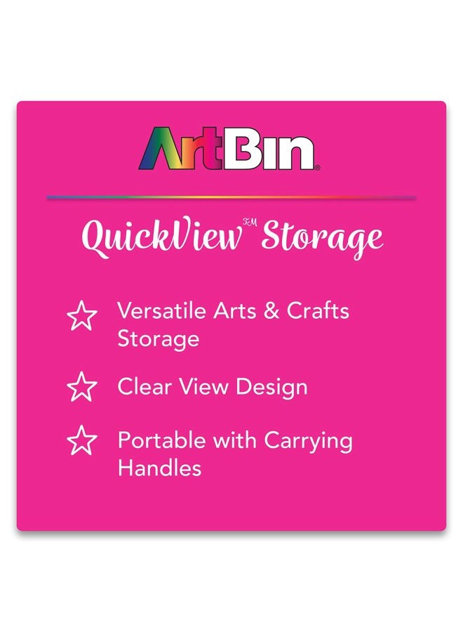 ArtBin 8017AB 17 inch Quick View Carrying Case, Portable Art & Craft Organizer with Handle, [1] Plastic Storage Case, Translucent - Image 2