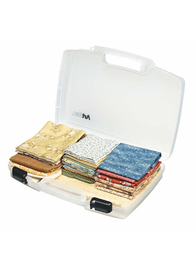 ArtBin 8017AB 17 inch Quick View Carrying Case, Portable Art & Craft Organizer with Handle, [1] Plastic Storage Case, Translucent - Image 1
