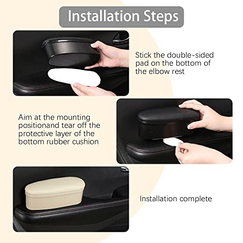 ASUBHA Car Armrest Support Cover, Arm Rest Cushion, Comfortable Car Side Door Armrest Pillow with Storage Box Relieve Driver Arm Fatigue, Waterproof Leather Driver Left Arm Rest Storage Cover for Cars - Image 4