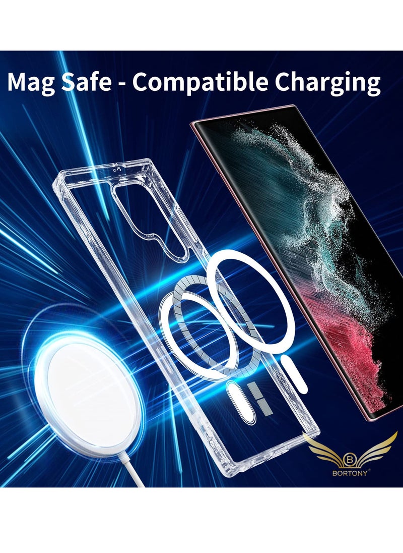 BORTONY - Galaxy S23 Ultra Case with Support Magsafe Charging Ultra Thin Shockproof Transparent Non-Yellowing Compatible with Samsung Galaxy S23 Ultra Cover 6.8 inch 2023 - Image 1