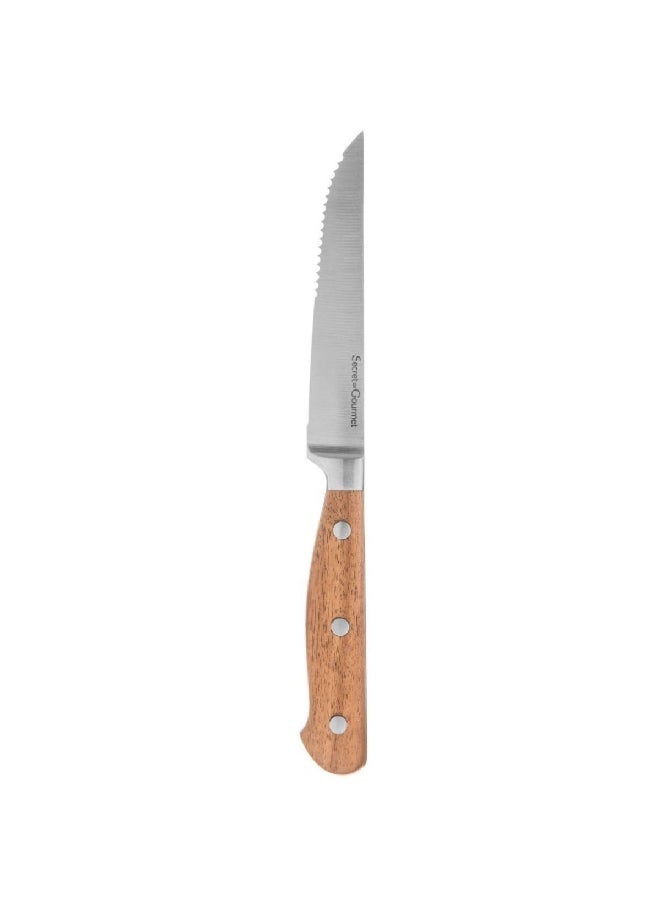 Five Simply Smart Elegancia Stainless Steel Steak Knife Silver and Brown 1.5 x 23 x 2 cm 146608 - Image 2