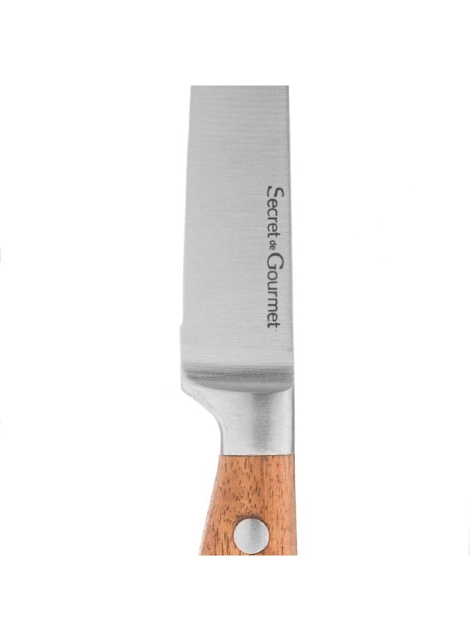 Five Simply Smart Elegancia Stainless Steel Steak Knife Silver and Brown 1.5 x 23 x 2 cm 146608 - Image 3