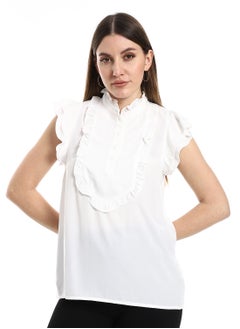 Classic cut blouse in White with a cut on the chest - pzsku/Z3B91DEDFDF928F200961Z/45/_/1709987053/79a2d49f-c091-4405-80c4-a69a9617084c