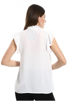 Classic cut blouse in White with a cut on the chest - pzsku/Z3B91DEDFDF928F200961Z/45/_/1709987054/2fa677d4-d25a-4b18-a58e-b2c835fb89c1