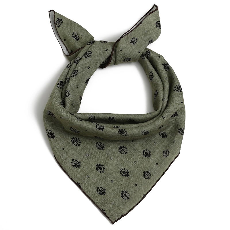 THENEXTLOVE Soft Cotton Viscose Bandana 22''x22'' for Women and Men Multi-purpose Headband Hair Scarf Handkerchief as Gifts(A3-Olive) - Image 1