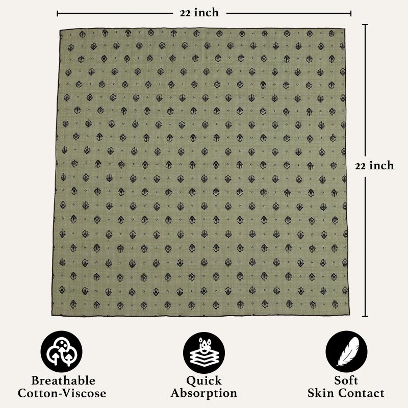 THENEXTLOVE Soft Cotton Viscose Bandana 22''x22'' for Women and Men Multi-purpose Headband Hair Scarf Handkerchief as Gifts(A3-Olive) - Image 2