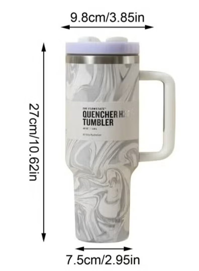 Stanley 40oz Stainless Steel Tumbler with Leak-Proof Lid, Straw & Handle – Great for Office, Travel, and Outdoor Use - Image 2