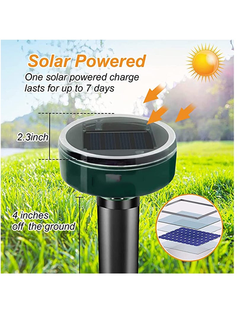 SYOSI Solar Mole Repellent Ultrasonic, 1Pcs Gopher Mole Stopper Solar Powered, Sonic Mole Deterrent Groundhog Chipmunk Snake Rodent Vole Spikes Chaser Squirrel Rat Control Lawn Garden Yard - Image 3