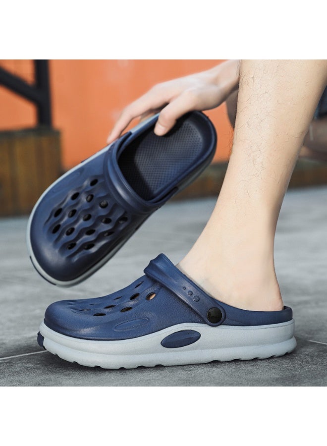 NIBEMINENT Men's Summer Outdoor Sandals Casual Slip-On Shoes Student Half Slippers Beach Shoes Rubber Bottom  - Image 2