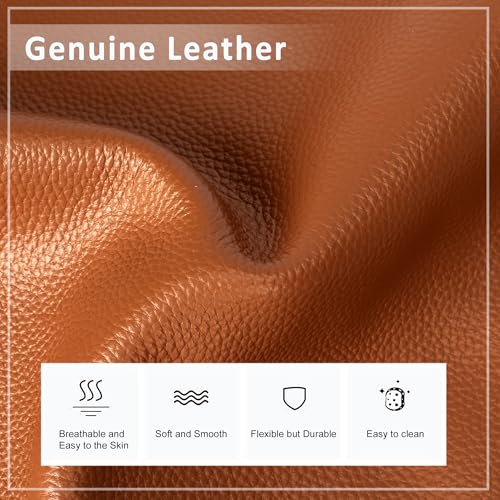 befen حقائب كروس بودي جلدية أصلية للنساء من بيفن، حقيبة كتف جلدية ناعمة صغيرة، كروس بودي للنساء، حقائب يد كروس أوفر سوداء مع حزام جيتار عريض قابل للتعديل، بني كوجناك - Image 5