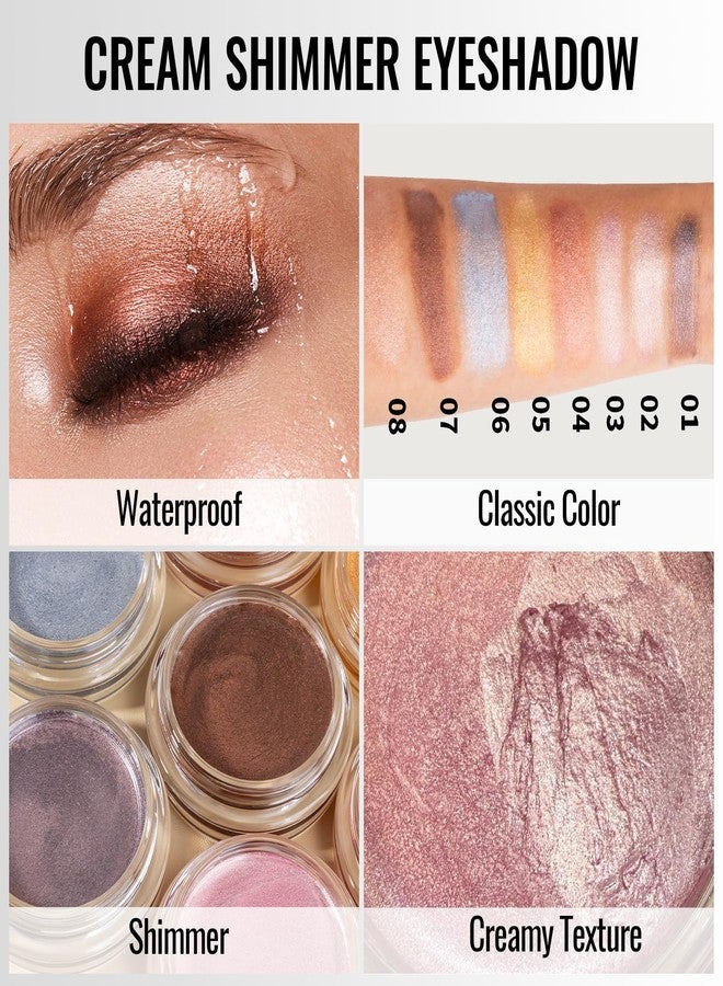 Erinde كريم ظل العيون إيريندي اللامع، لوحة ظل العيون الكريمي الهايلايتر، مقاوم للماء وطويل الأمد، مكياج مضيء بلمسة لامعة ناعمة، نباتي وخالي من القسوة، 07 بني - Image 4