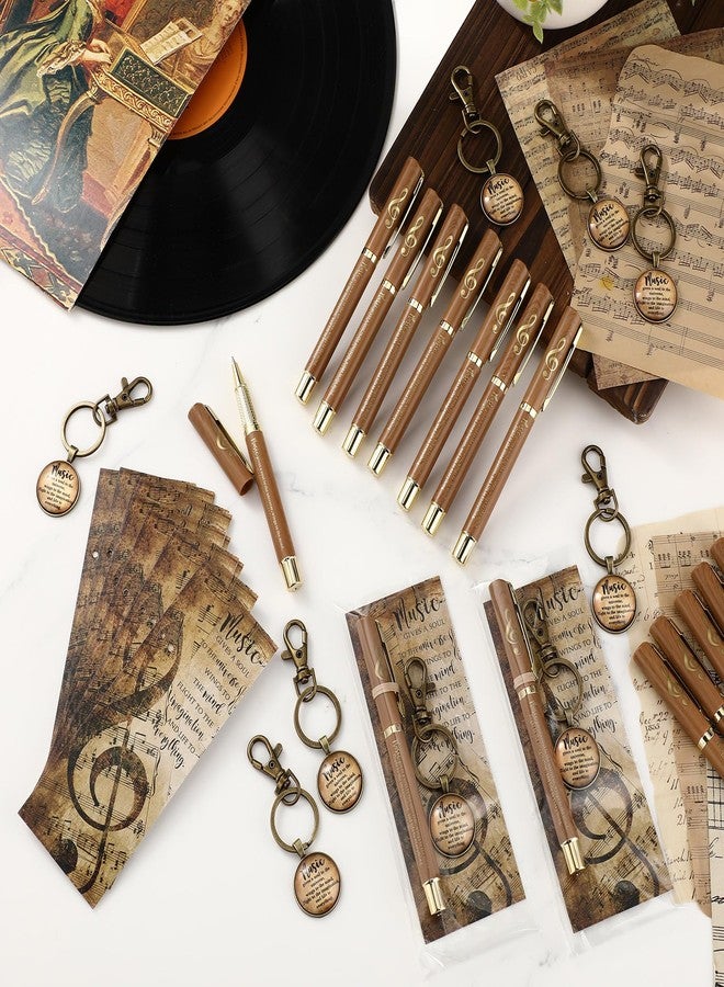 Spakon 10 Sets Music Gifts Set Music Themed Thank You Gifts Keychains Pens Bookmarks Opp Bags Sets Musician Appreciation Gift for Teacher Choir Employee Coworker Social Worker - Image 4