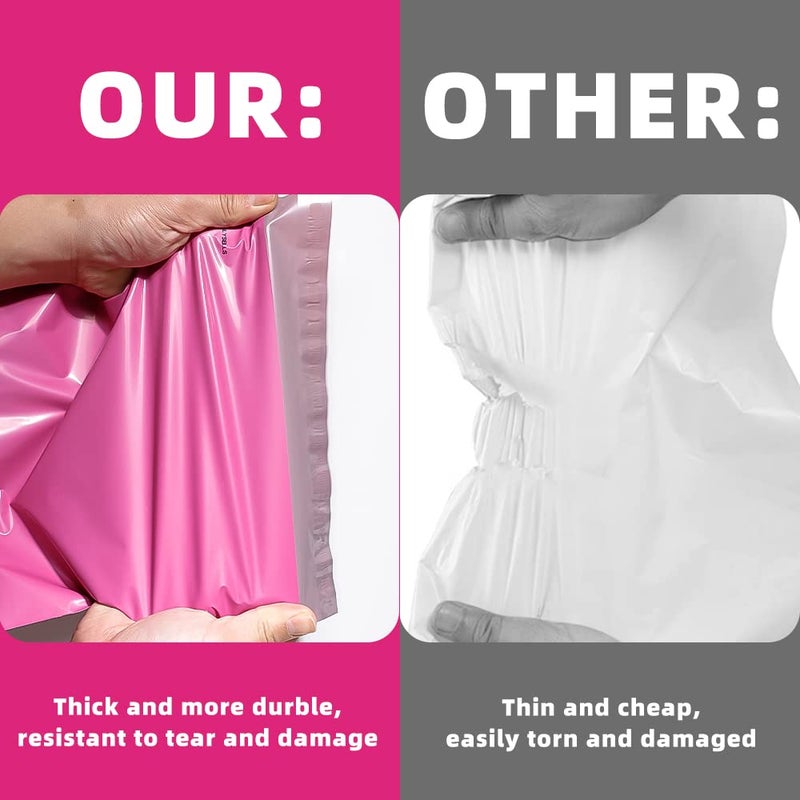 POLYSELLS 1000 pcs 10x13 Inches Pink Poly Mailers Shipping Envelopes, Strong Adhesive Sealing, Waterproof, and Tear-resistant Postal Mailing Bags for Clothing, Books, and Accessories - Image 5