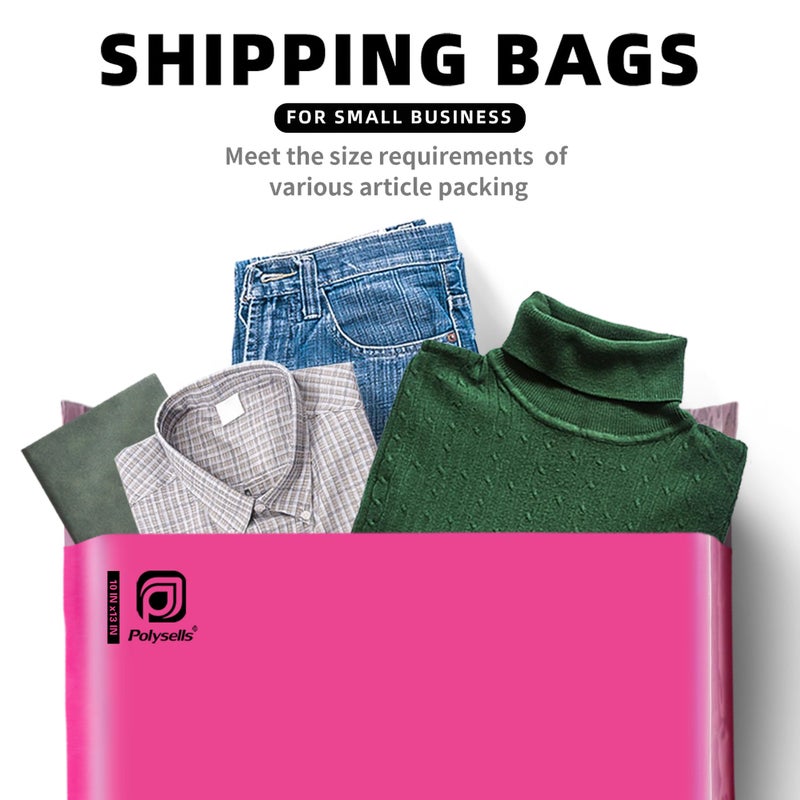 POLYSELLS 1000 pcs 10x13 Inches Pink Poly Mailers Shipping Envelopes, Strong Adhesive Sealing, Waterproof, and Tear-resistant Postal Mailing Bags for Clothing, Books, and Accessories - Image 4