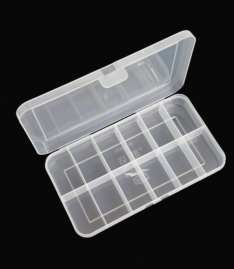 c s m Pack of 2 Big Jewelry Case Organizers Multipurpose Plastic Storage Box with Dividers 12 Grids, Transparent (Pack of 2 Boxes,Rectangular) - Image 3