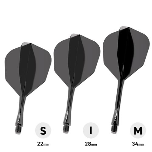 Winmau وينماو دارتس فيوجن نظام الطيران والعمود المتكامل - الشكل والتصميم رقم 6 - اللون الأسود، الطول القصير - Image 5