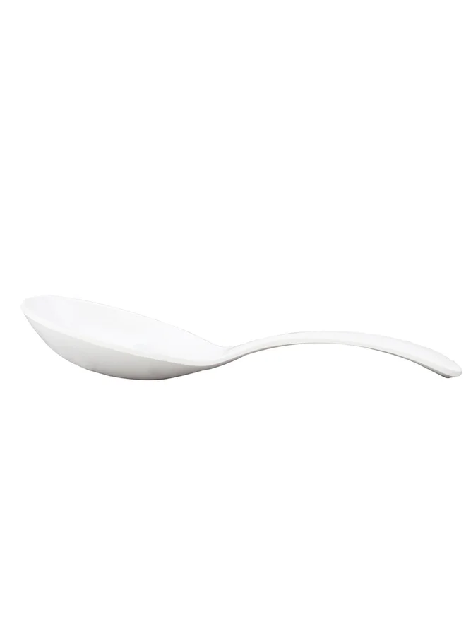 Shallow Shallow Round Serving Spoon - 25cm White