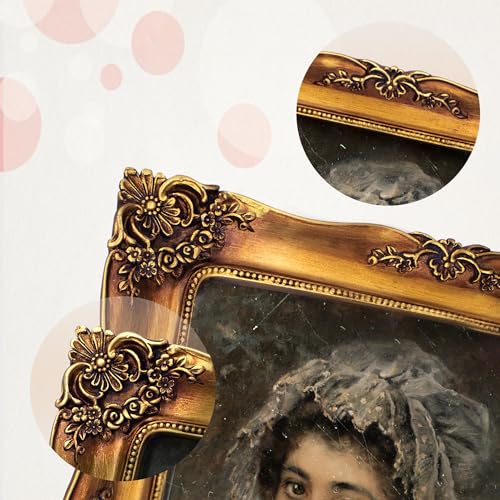FJXMFRAME Vintage 8x10 Picture Frame Gold Antique Picture Frames for Wall Hanging & Tabletop, Ornate Baroque Frames 8x10 or Matted to 5x7 Photo (8x10 inch, Bronze) - Image 4
