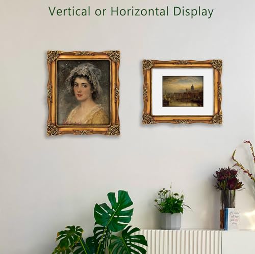 FJXMFRAME Vintage 8x10 Picture Frame Gold Antique Picture Frames for Wall Hanging & Tabletop, Ornate Baroque Frames 8x10 or Matted to 5x7 Photo (8x10 inch, Bronze) - Image 2