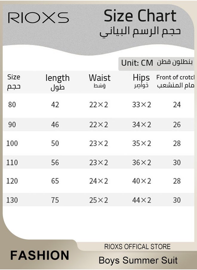 RIOXS - 2PCS T-Shirt and Pants Set, Short Sleeved Cotton Shirt and Linen-cotton Pants, Fashionable Outfit for Toddlers, Comfortable Skin-friendly Summer Suit for Kids, Suitable for Daily Wear, Home Wear or Photography Dressing - Image 1
