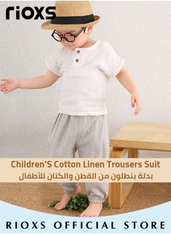 2PCS T-Shirt and Pants Set, Short Sleeved Cotton Shirt and Linen-cotton Pants, Fashionable Outfit for Toddlers, Comfortable Skin-friendly Summer Suit for Kids, Suitable for Daily Wear, Home Wear or Photography Dressing - pzsku/Z3B9227B29CE4A374288BZ/45/_/1719285251/d2ca480e-fbd5-4a06-a81f-a4c5b7f92cb9