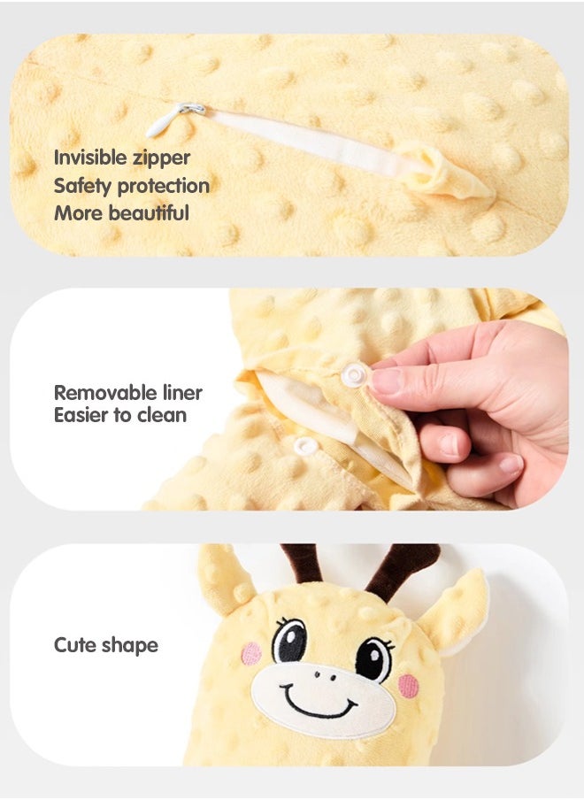 Super ZYouth Electric Baby Soothing Palm with Remote Control,  Anti-Startle Toddler Sleep Pillow with Cute Giraffe Design for Newborns, Yellow  - Image 3