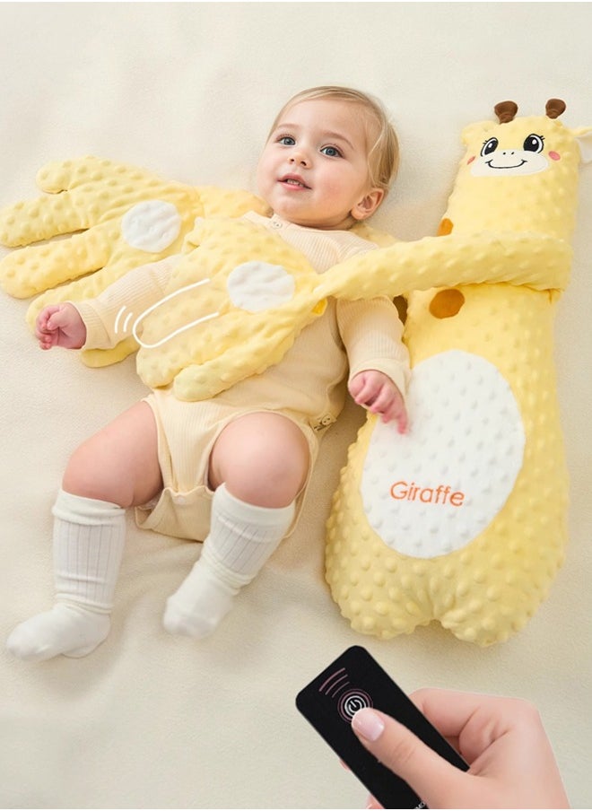 Super ZYouth Electric Baby Soothing Palm with Remote Control,  Anti-Startle Toddler Sleep Pillow with Cute Giraffe Design for Newborns, Yellow  - Image 1